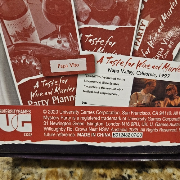 Murder Mystery Dinner Party Game A Taste for Wine and Murder Brand New Sealed - Picture 16 of 16